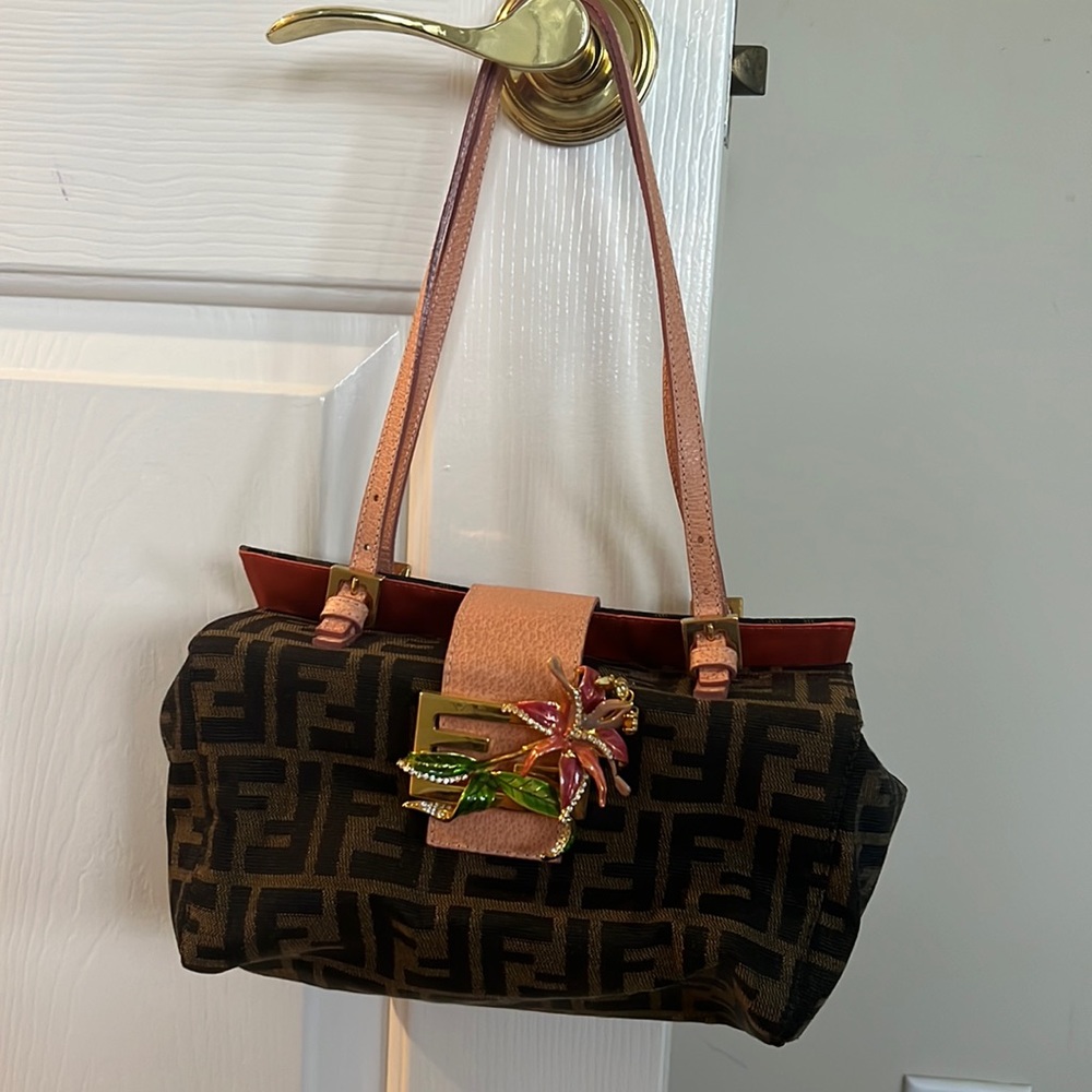 Fendi limited edition with crystal/rhinestones orchid buckle